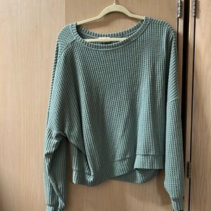 Waffle blue sweater